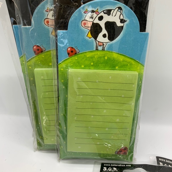 Magnet Note Pads & Magnetic Clip Lot B.O.P. Whimsy COWS - Picture 4 of 6